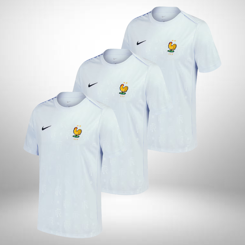 Lot de 3 Maillots France 2024 Pre-Match Extérieur Officiel